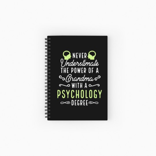 Never Underestimate Grandma With Psychology Degree Spiral Notebooks   Ruled Line