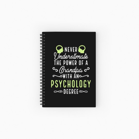 Never Underestimate Grandpa With Psychology Degree Spiral Notebooks   Ruled Line