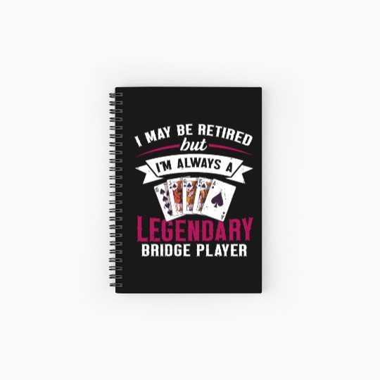 Card Game Bridge Design for a Retired Bridge Nerd Spiral Notebooks   Ruled Line