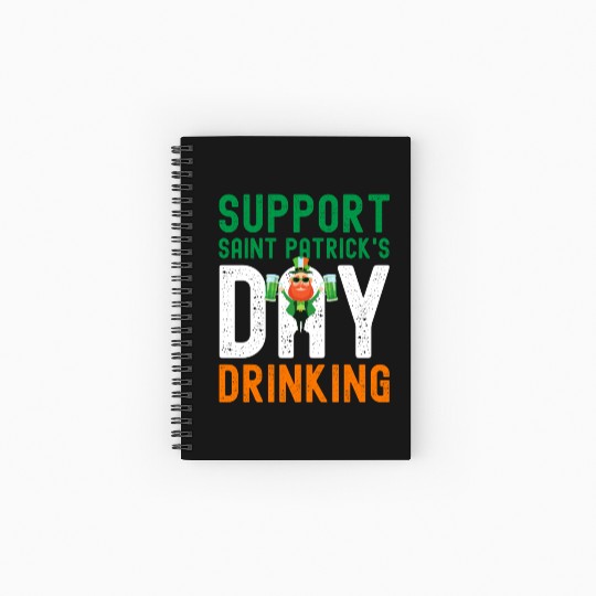 Support Saint Patrick's Day Drinking Spiral Notebooks   Ruled Line
