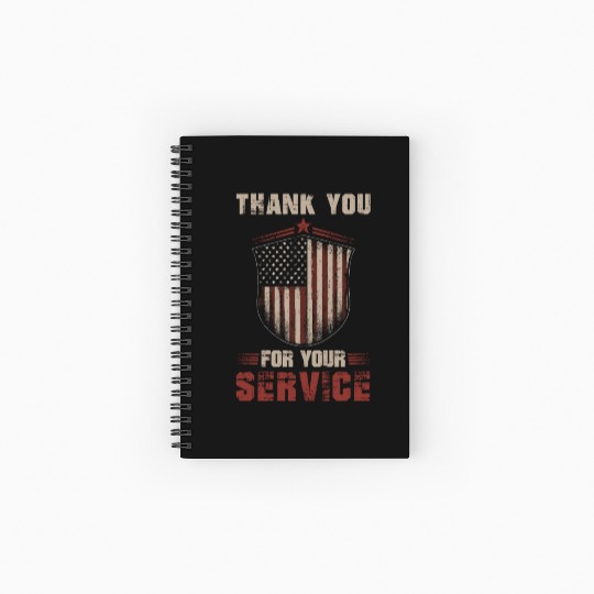 American Flag Patriotic Soldier US Veteran Men Spiral Notebooks   Ruled Line