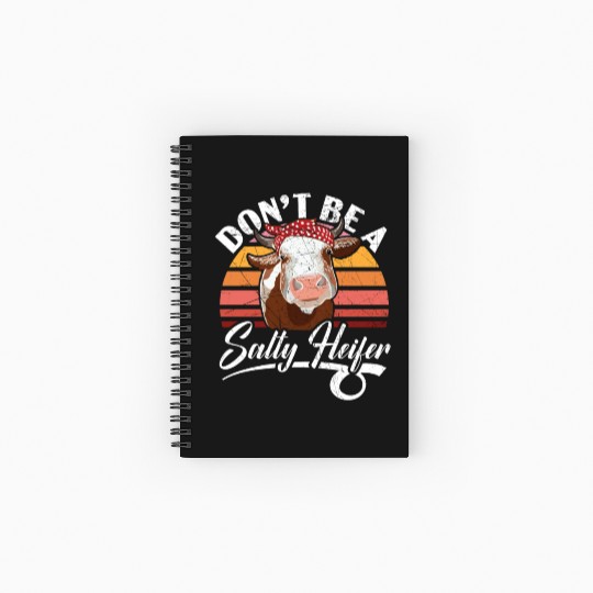 Don't Be A Salty Heifer Cow Whisperer Cow Farming Spiral Notebooks   Ruled Line