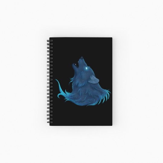 Totem Animal - Howling Blue Wolf Spirit Spiral Notebooks   Ruled Line