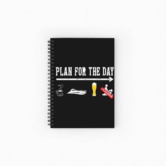 Plan For A Day Drinking Coffee Boating Boat Lover Spiral Notebooks   Ruled Line