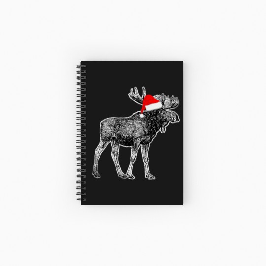 Moose Santa Christmas Canada Alaska Spiral Notebooks   Ruled Line