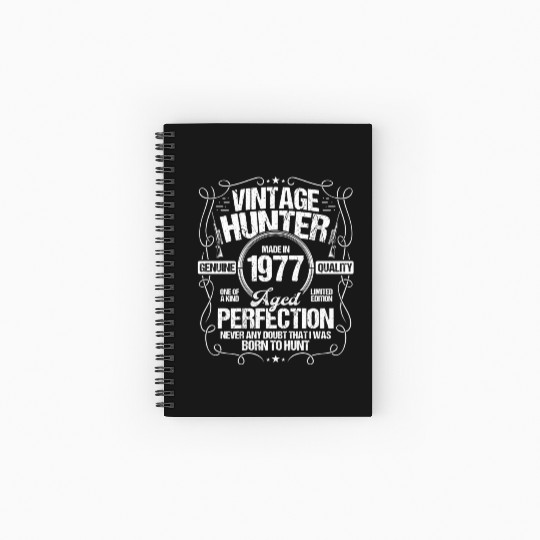 1977 Hunting for Boar Hunter Dog 1977 Year Born Spiral Notebooks   Ruled Line