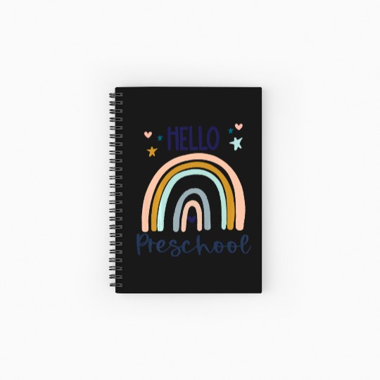 Kids Hello Preschool Retro Rainbow Teacher Toddler Spiral Notebooks   Ruled Line
