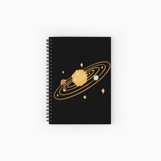 solar system with sparkles doodle Spiral Notebooks   Ruled Line