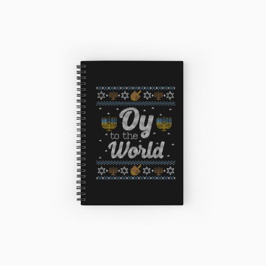Funny Hanukkah Oy To The World Spiral Notebooks   Ruled Line