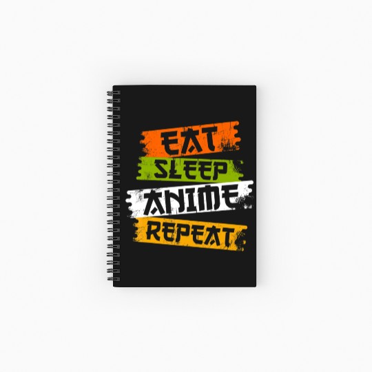 Eat Sleep Anime Repeat Japanese Manga Japan Lover Spiral Notebooks   Ruled Line
