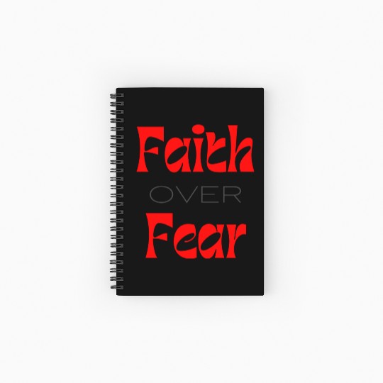 Faith over Fear Typography Spiral Notebooks   Ruled Line