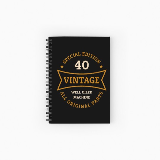40 Year Old 40th Birthday Gifts Born 1983 Vintage Spiral Notebooks   Ruled Line