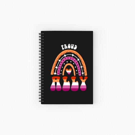 LGBT Pride Month Proud Ally Lesbian Pride Rainbow Spiral Notebooks   Ruled Line