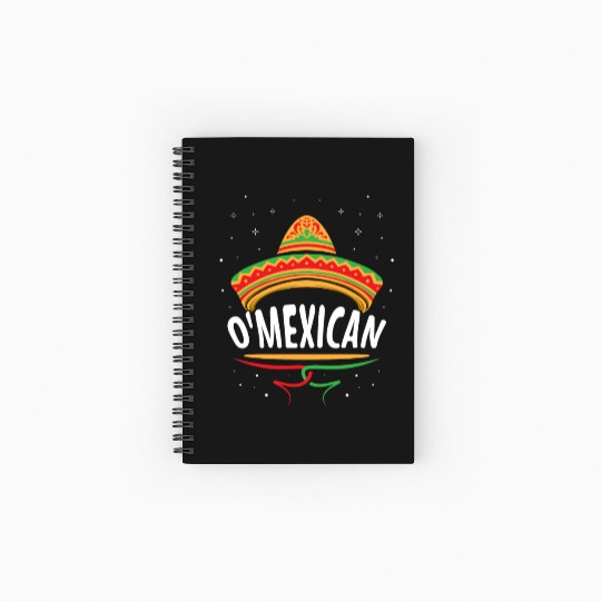 O'mexican Irish Mexican Ireland St. Patricks Day Spiral Notebooks   Ruled Line