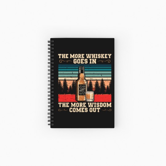 The More Whiskey Goes In | Bourbon Drinker Spiral Notebooks   Ruled Line