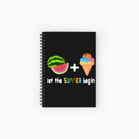 summer cool watermelon, ice cream vacation holiday Spiral Notebooks   Ruled Line