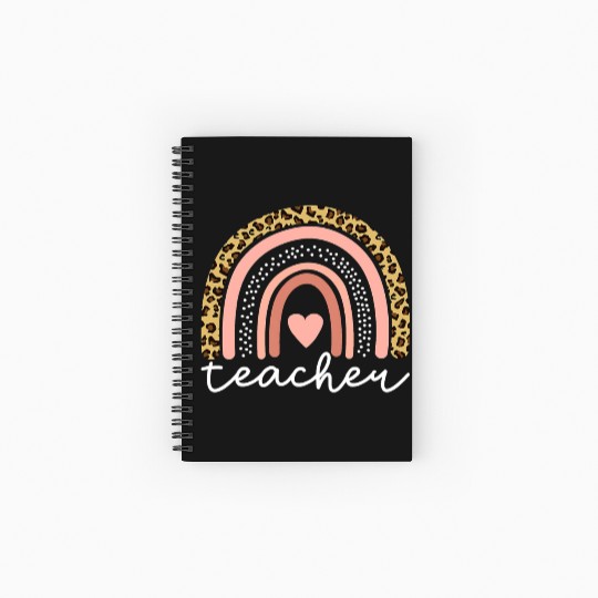 Boho Teacher Rainbow Leopard Teacher Appreciation Spiral Notebooks   Ruled Line