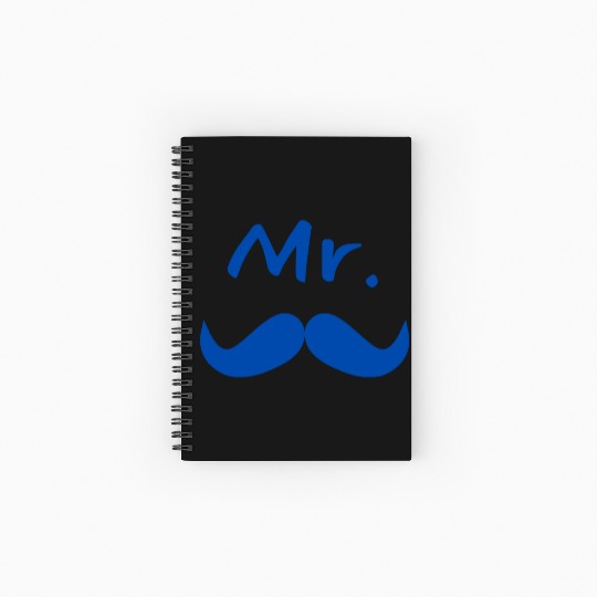 Mr & Mrs. Mustache Lips Matching Couple Spiral Notebooks   Ruled Line