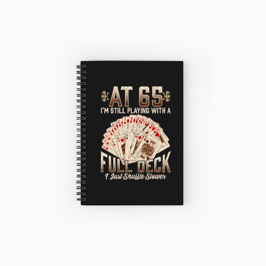 65Th Birthday 65 Year Old Poker Playing Card Sayin Spiral Notebooks   Ruled Line