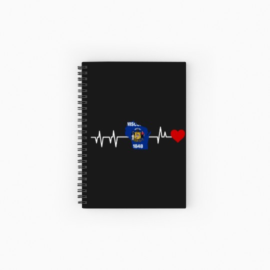 Wisconsin Heartbeat Gift Spiral Notebooks   Ruled Line