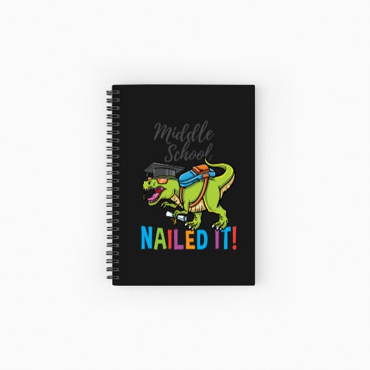 Middle School Nailed It Dinosaur Graduation Spiral Notebooks   Ruled Line