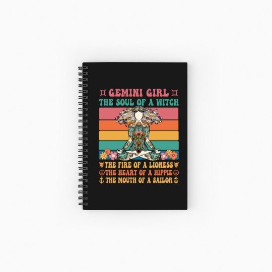 Gemini Girl Astrology Sign Spiral Notebooks   Ruled Line