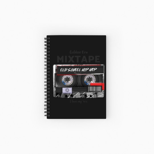 Old School Hip Hop cassette Spiral Notebooks   Ruled Line