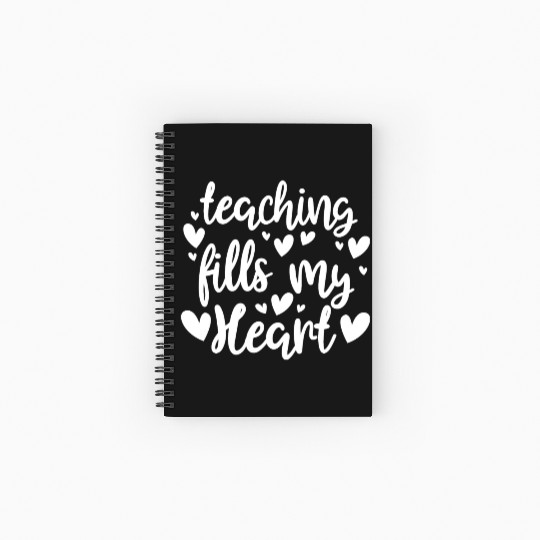 His Her Valentine Teacher Teaching Fills My Heart Spiral Notebooks   Ruled Line