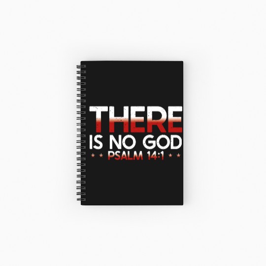 Bible Verse There is No God Psalm 14.1 Christian Spiral Notebooks   Ruled Line
