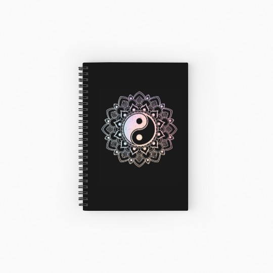 Yin Yang Lotus Mandala Spiritual Reiki Spiral Notebooks   Ruled Line