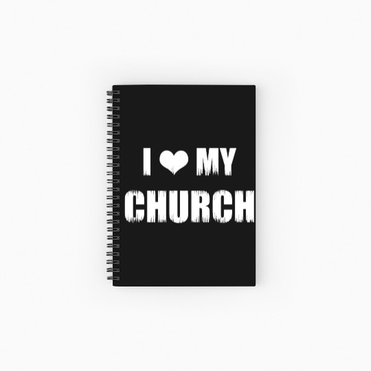 Christianity Gifts I Love My Church Christian Spiral Notebooks   Ruled Line