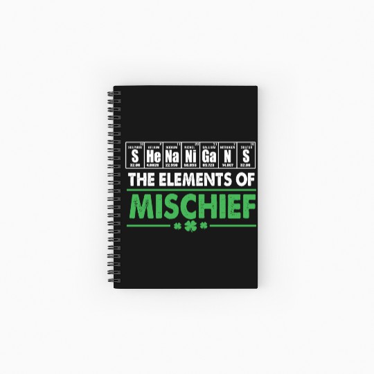 St Patrick Day Science Periodic Table Shenanigans Spiral Notebooks   Ruled Line