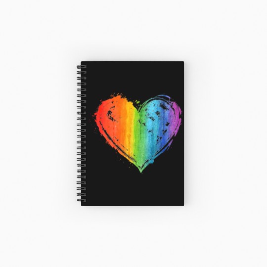 LGBT Gay Lesbian Pride Month Heart Flag LGBT Spiral Notebooks   Ruled Line