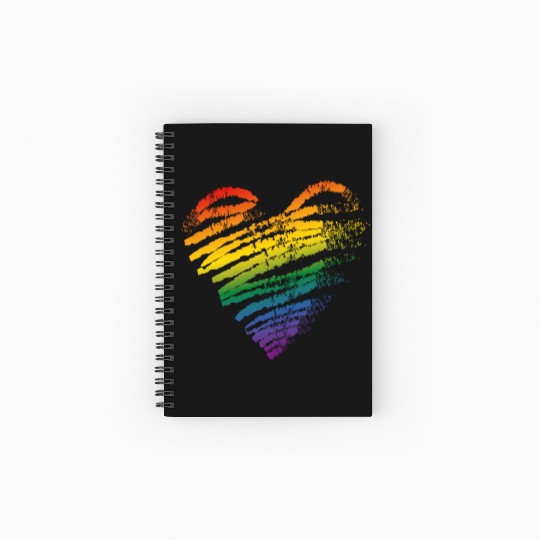 LGBT Gay Lesbian Pride Month Heart Flag Spiral Notebooks   Ruled Line