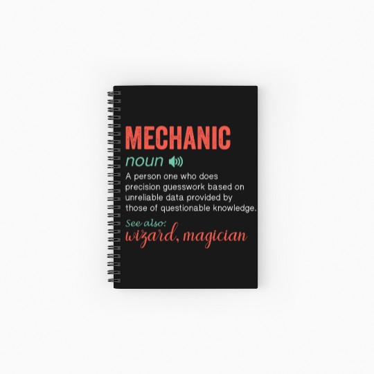 Noun Definition Nutrition for a Mechanic Spiral Notebooks   Ruled Line