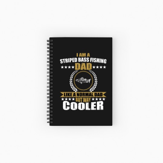 Striped Bass Fishing Dad Spiral Notebooks   Ruled Line