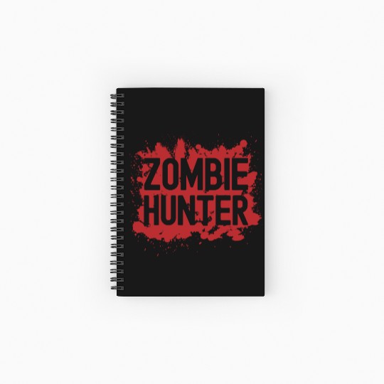 Zombie Hunter Creepy Scary Blood Splatter Zombies Spiral Notebooks   Ruled Line