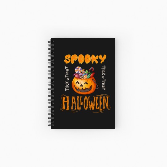 Candy Countdown, spooky Halloween, Trick or Treat Spiral Notebooks   Ruled Line