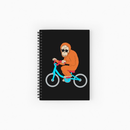 Monkey Riding A Bike Funny Ape Orangutan Spiral Notebooks   Ruled Line