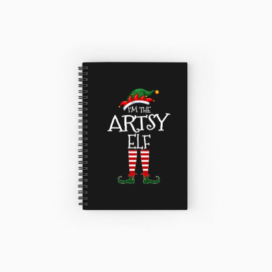 I'M The Artsy Elf Matching Family Unique Christmas Spiral Notebooks   Ruled Line