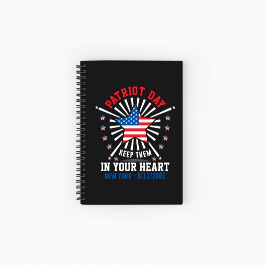 9/11 Patriot Day Keep Them in Your Heart Spiral Notebooks   Ruled Line