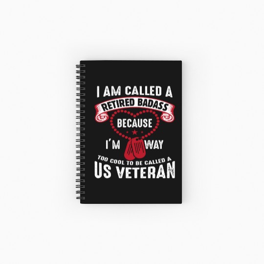 US Veteran Humor Retired Soldier Spiral Notebooks   Ruled Line