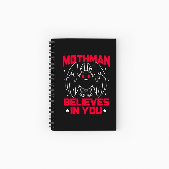 Funny Cryptid Gothic Mothman Believes In You Spiral Notebooks   Ruled Line