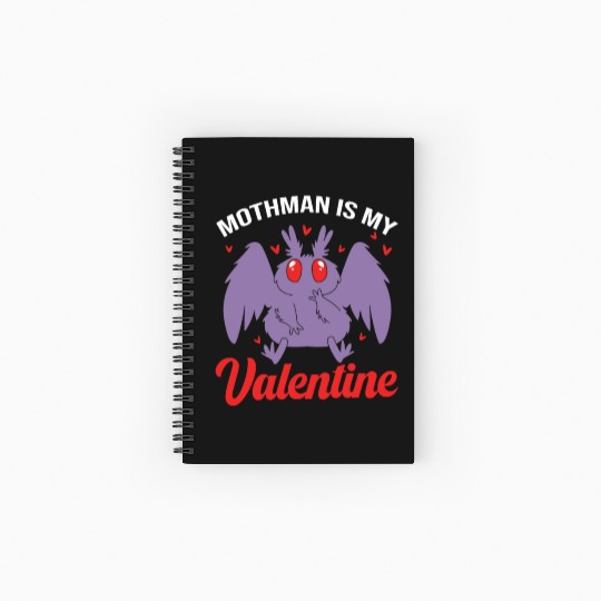 Funny Valentines Day Cryptid Cute Mothman Spiral Notebooks   Ruled Line