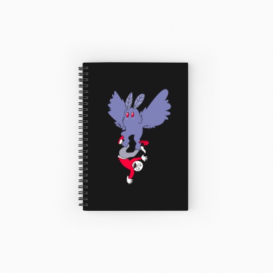 Mothman Abducting Human Goth Cryptid Funny Mothman Spiral Notebooks   Ruled Line