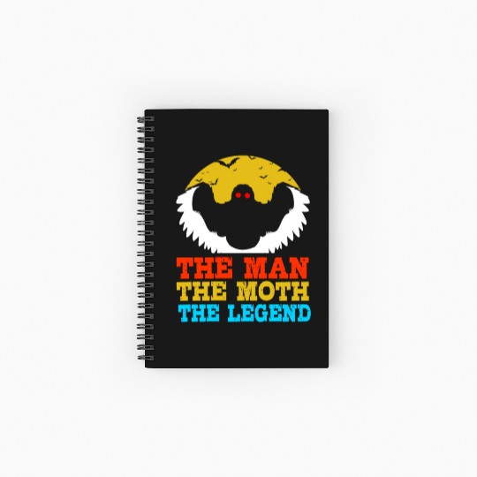 Retro Mothman Cryptid The Man The Moth The Legend Spiral Notebooks   Ruled Line