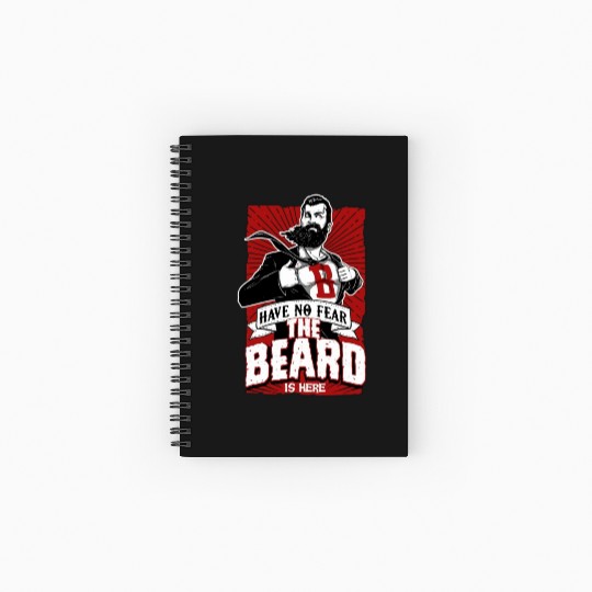 Have No Fear The Beard Is Here Funny Beard Lover Spiral Notebooks   Ruled Line
