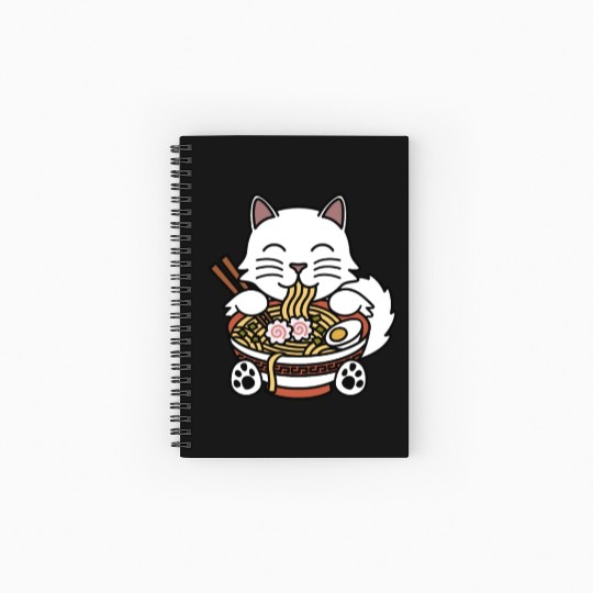 Persian Cat Ramen Noodles Spiral Notebooks   Ruled Line