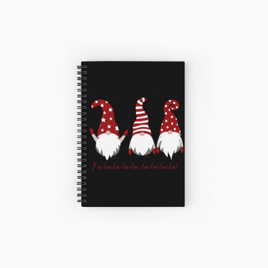 Three Christmas Dwarfs - Fa la la la la la la la Spiral Notebooks   Ruled Line