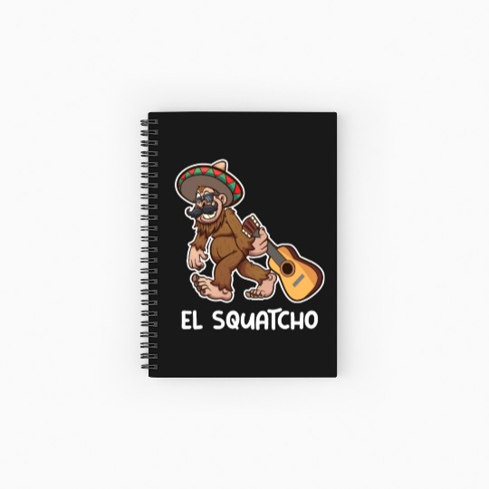 El Squatcho Funny mexican guitar sasquatch Spiral Notebooks   Ruled Line